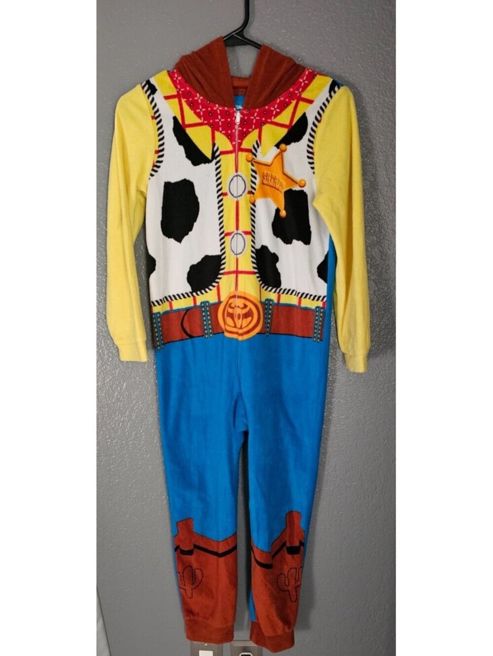 Boys Disney Toy Story Woody Costume Type Long One Piece Pajama Size Medium 8-10